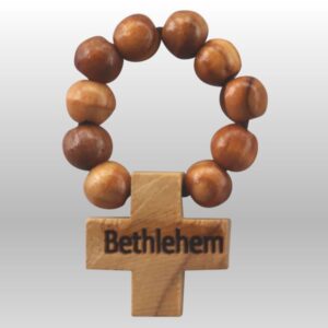 Fingerrosenkranz aus Olivenholz aus Bethlehem